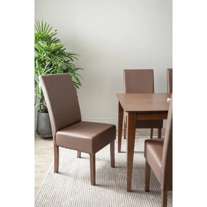 ALLEGRO Dining Table + 6x MESI Dining Chair - 7 Piece Dining Set - Cocoa - Mekamart Australia