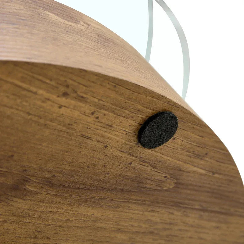 'MINORI' Double Layer Clear Tempered Glass Dark Wood Grain Coffee Table - Mekamart Australia