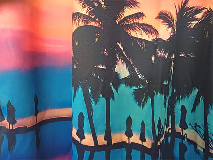 Sea View 3D Printing Blockout Curtains 2x131x160cm PINCH PLEAT Fabric Seascape - Mekamart Australia