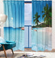 Sea View 3D Printing Blockout Curtains 260x213cm PINCH PLEAT Fabric Seascape - Mekamart Australia