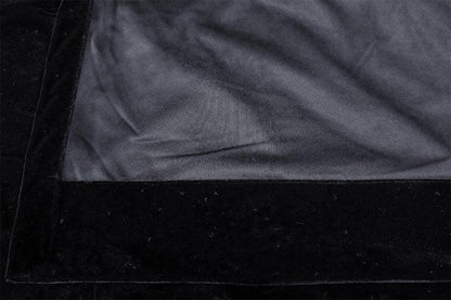 Large Velvet Curtains Black 600x230cm with 4m blockout+30 Hook, Pinch Pleat - Mekamart Australia