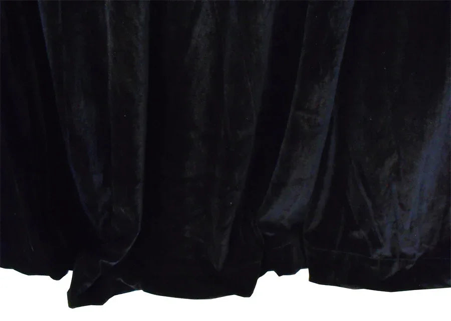 Long Large Velvet Curtains Black PINCH PLEAT 590x270cm + 30 Hooks Polyeste New - Mekamart Australia