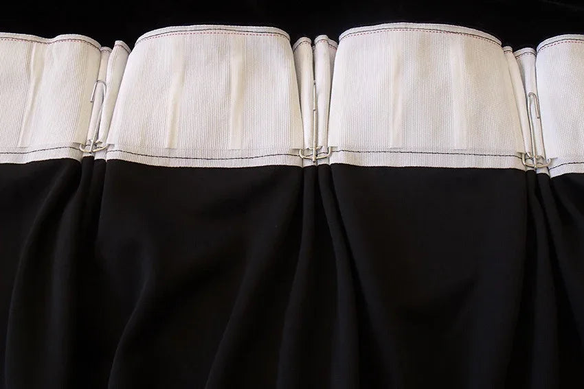 Large Velvet Curtains Black 600cm wide x 230cm Drop PINCH PLEAT+ 30 Hooks New - Mekamart Australia