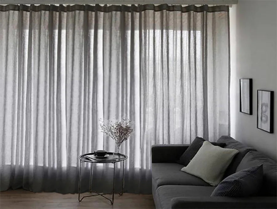 Sheer Voile Curtains 548cm wide 230cm Drop+30 Hooks Pinch Pleat New, Black - Mekamart Australia