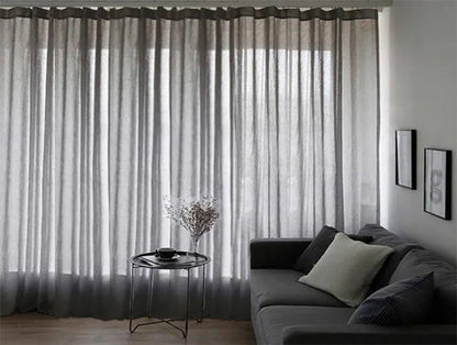 Sheer Voile Curtains 548cm wide 230cm Drop+30 Hooks Pinch Pleat New, Black - Mekamart Australia