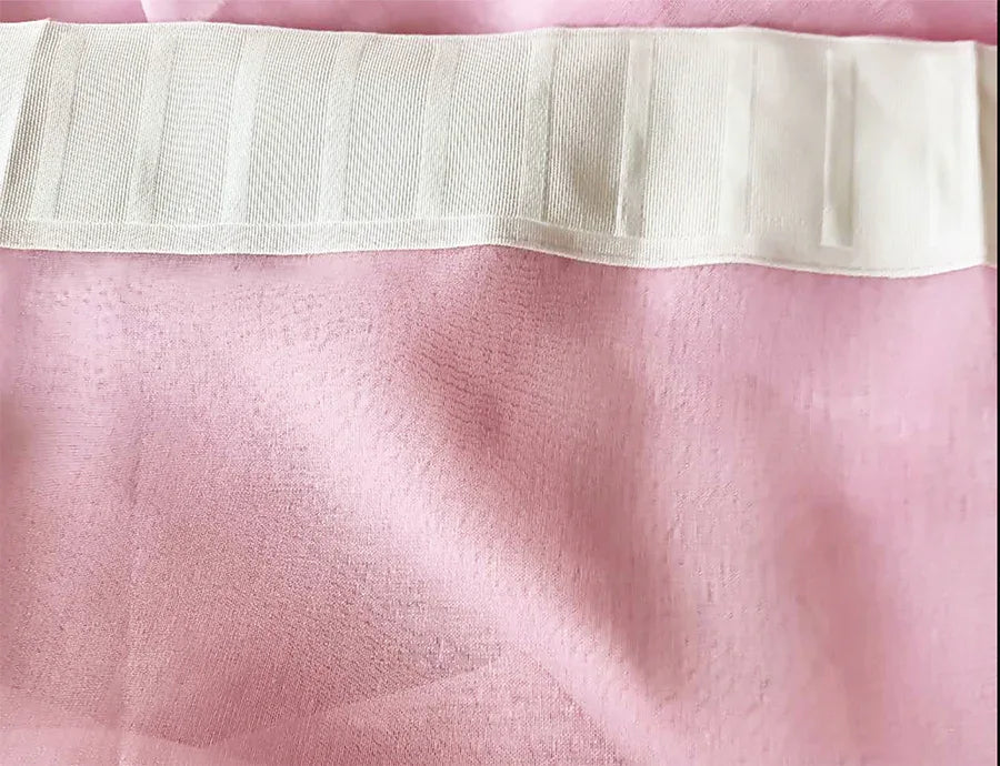 2 Sheer Voile Curtains 544cm wide 230cm drop+30 Hooks Pinch Pleat New Pink - Mekamart Australia