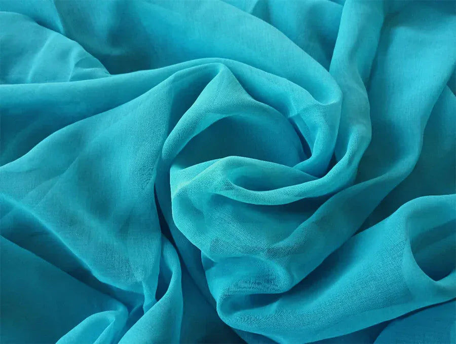 2 Long drop Sheer Voile Curtains 590cm x 270cm Drop+Hooks Pinch Pleat Lake Blue - Mekamart Australia