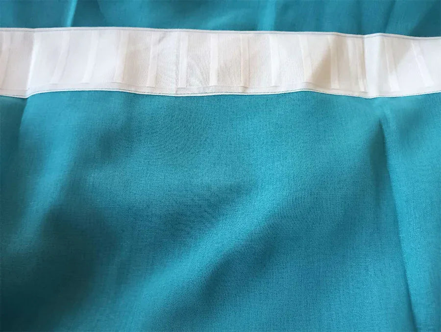 2 Long drop Sheer Voile Curtains 590cm x 270cm Drop+Hooks Pinch Pleat Lake Blue - Mekamart Australia