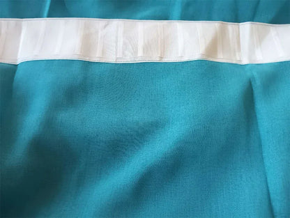 2 Long drop Sheer Voile Curtains 590cm x 270cm Drop+Hooks Pinch Pleat Lake Blue - Mekamart Australia