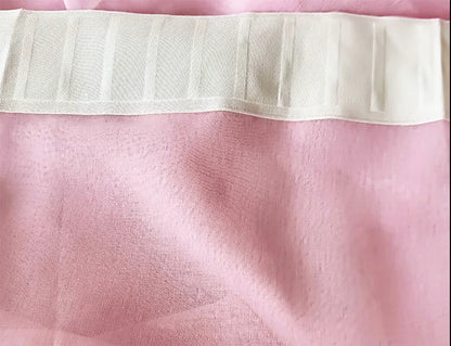 2 Long drop Sheer Voile Curtains 590cm wide 270cm Drop Pinch Pleat+30 Hook, Pink - Mekamart Australia