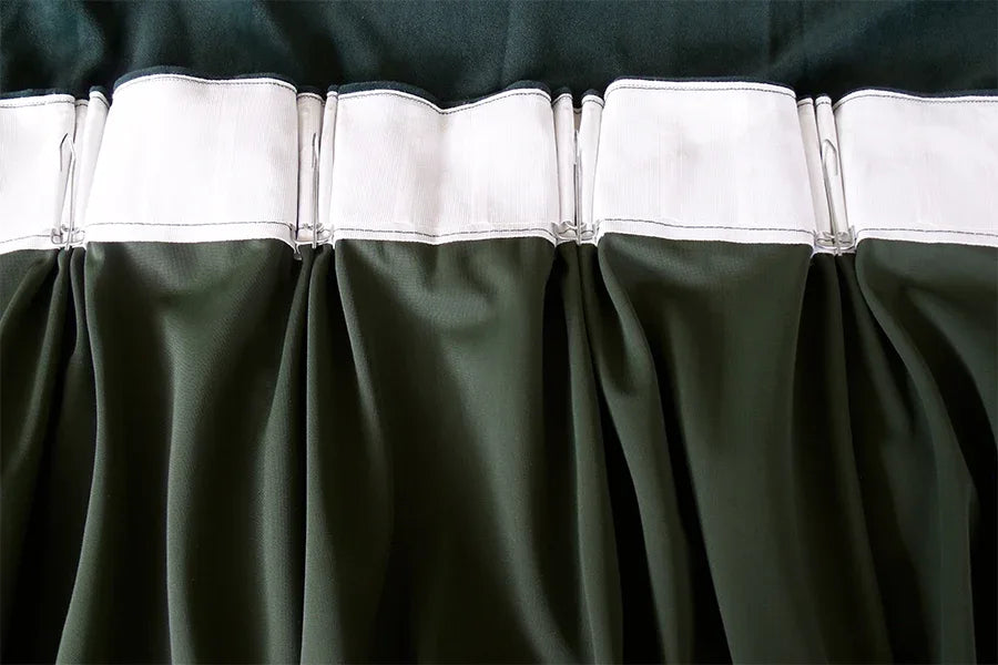 Large Thick Faux Mink Velvet Curtains 270x 230cm+15 Hooks Pinch Pleat, Green,New - Mekamart Australia