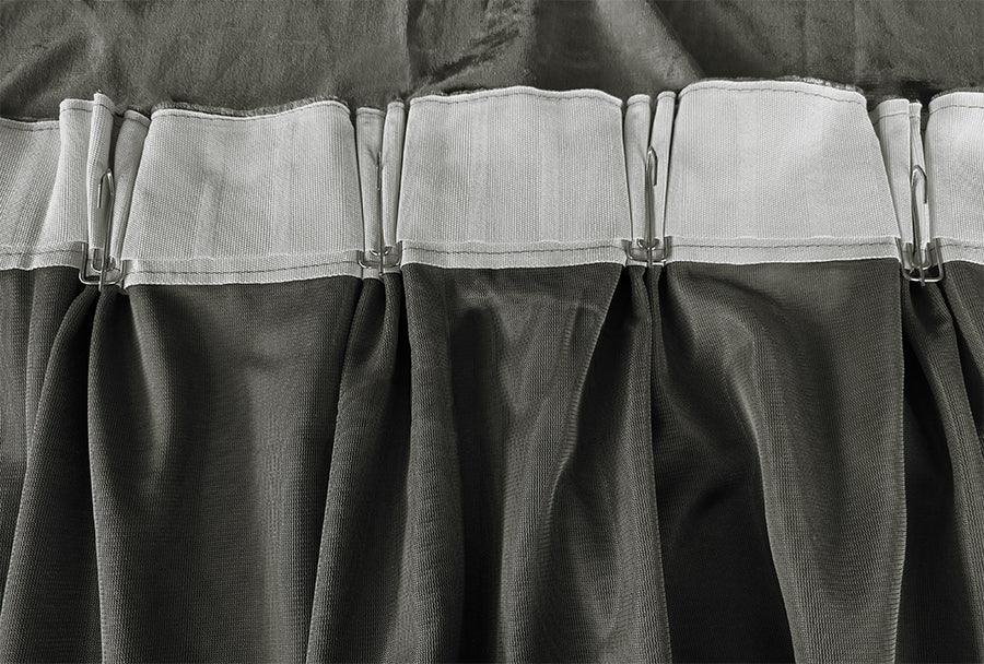 Large Thick Velvet Curtains Warp Knitted Velvet 540x270cm+Hooks Pinch Pleat Grey - Mekamart Australia