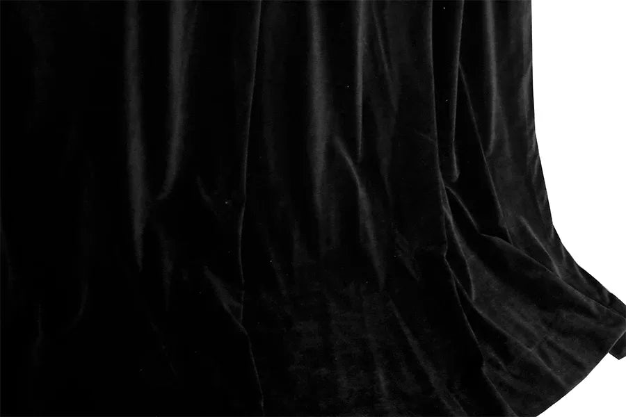 Large Thick Faux Mink Velvet Curtains Blockout 550x 230cm+Hook Pinch Pleat Black - Mekamart Australia