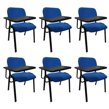 NNECN Lecture Chair with Table Top for Classroom Lecture Training Conference (Set of 6-Blue) - Mekamart Australia