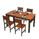 NNECN Wood & Steel Dining Set (Oak & Black) - Mekamart Australia