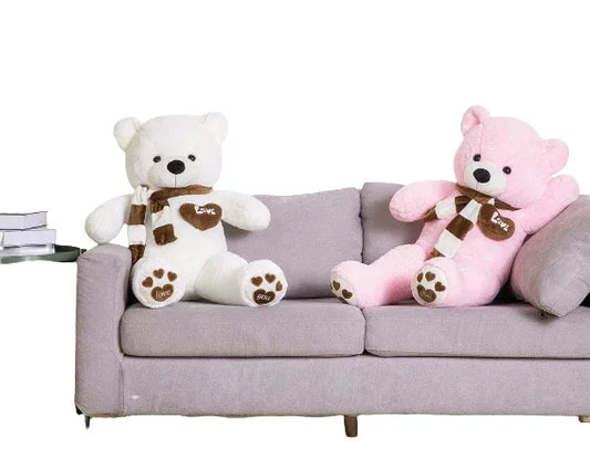NNECN Huge 100cm Giant Pink Teddy Bear Soft Plush Cotton Scarf Bear Toy Doll Stuffed - Mekamart Australia