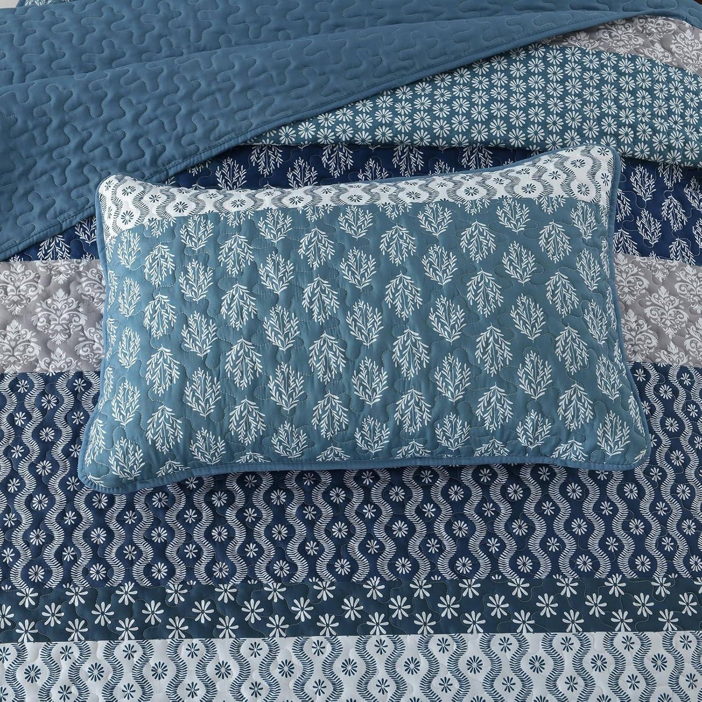 Classic Hydrangea Soft Quilted 3 Pc Bedspread & Pillow Cover Set - Mekamart Australia