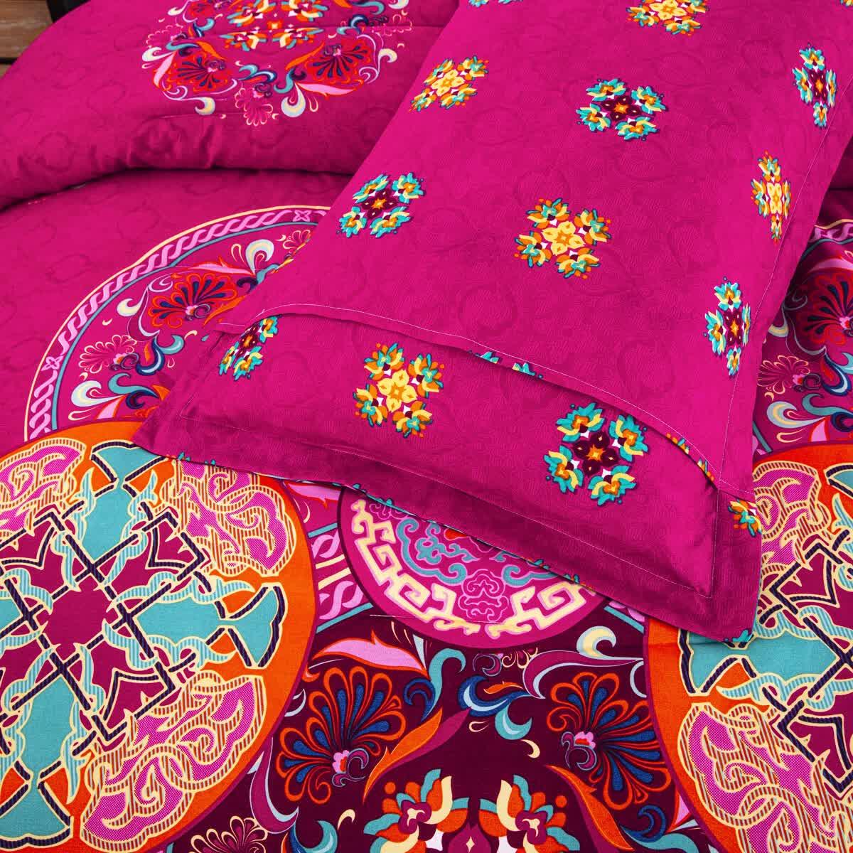 Aesthetic Glow Floral 3‑Piece Comforter Set with Matching Shams - Mekamart Australia