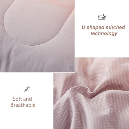 Girls Comforter Set, Queen Size, Ombre Blue Pink Rainbow 3-Piece Bedding Collection - Mekamart Australia