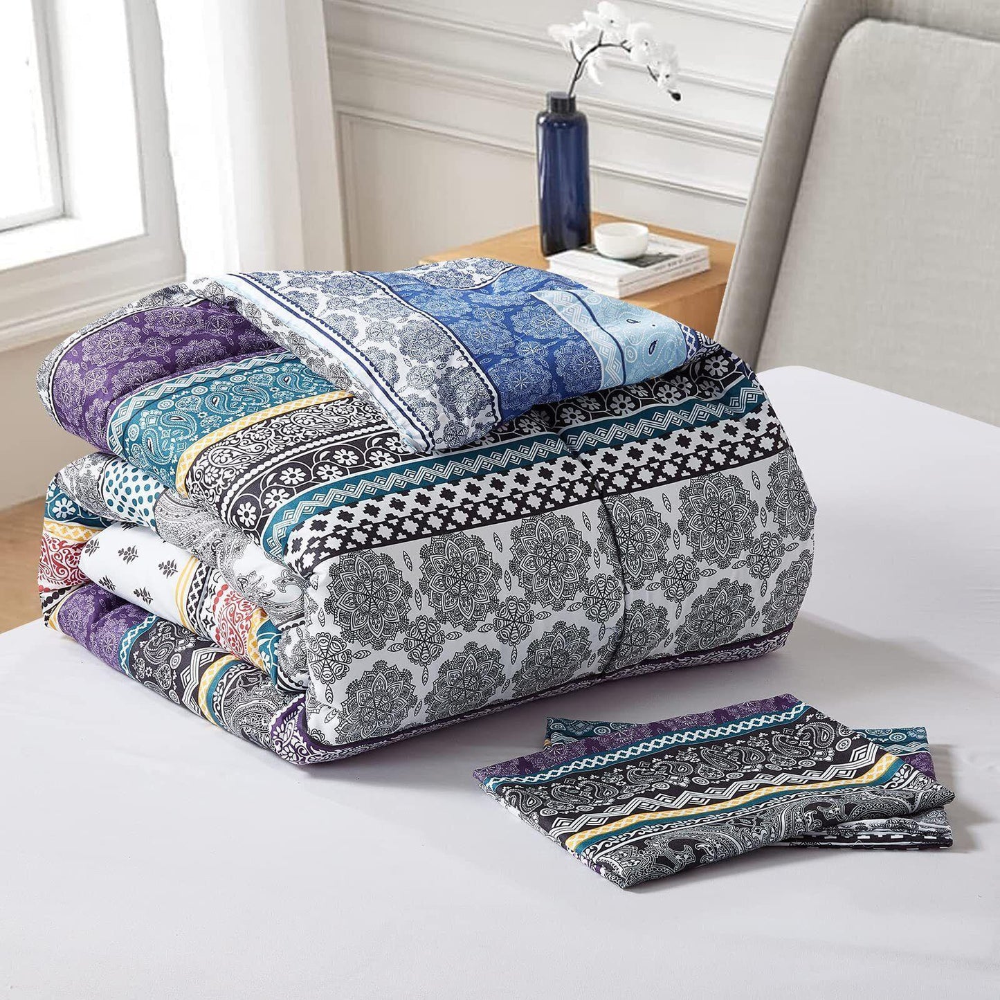 Whimsical Winter Frosty Elegant 3 Pc Comforter & Pillow Cover Set - Mekamart Australia
