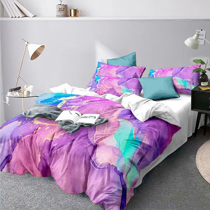 Marble Comforter Set, King Size, Quilted Soft Microfiber Bedding for All Seasons - Mekamart Australia