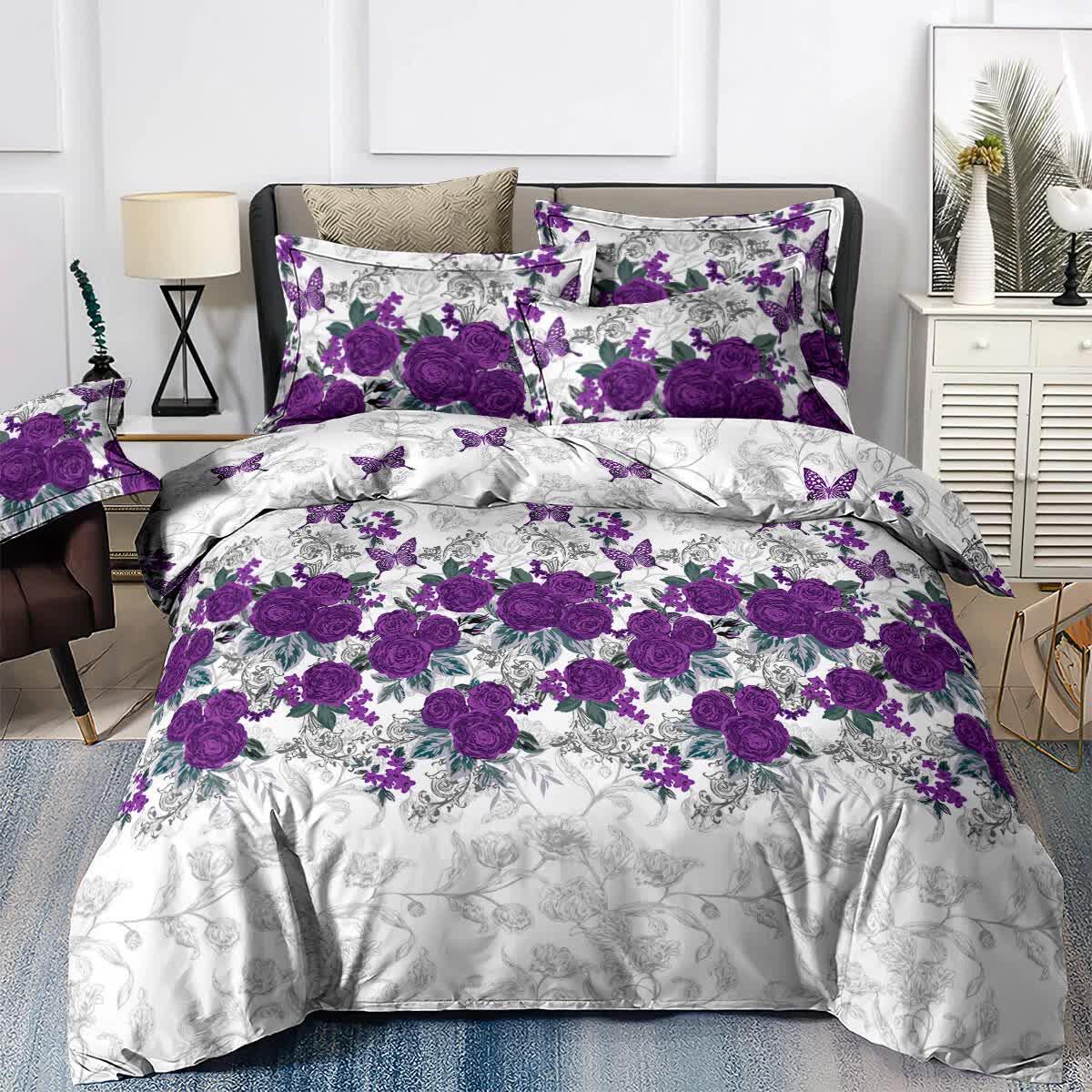 Luxe Loft Purple rose Quilted Comforter & Shams – Trending 3‑Piece Set - Mekamart Australia