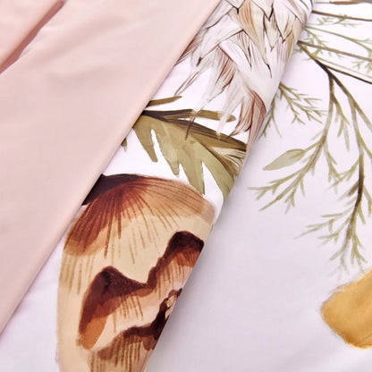 Floral Comforter Set, King Size, Blush Floral 3-Piece Bedding, Soft Microfiber for All Seasons - Mekamart Australia