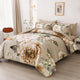 Cozy Floral Comforter Set, King Size, Quilted Warm Bedding with Pillowcases - Mekamart Australia