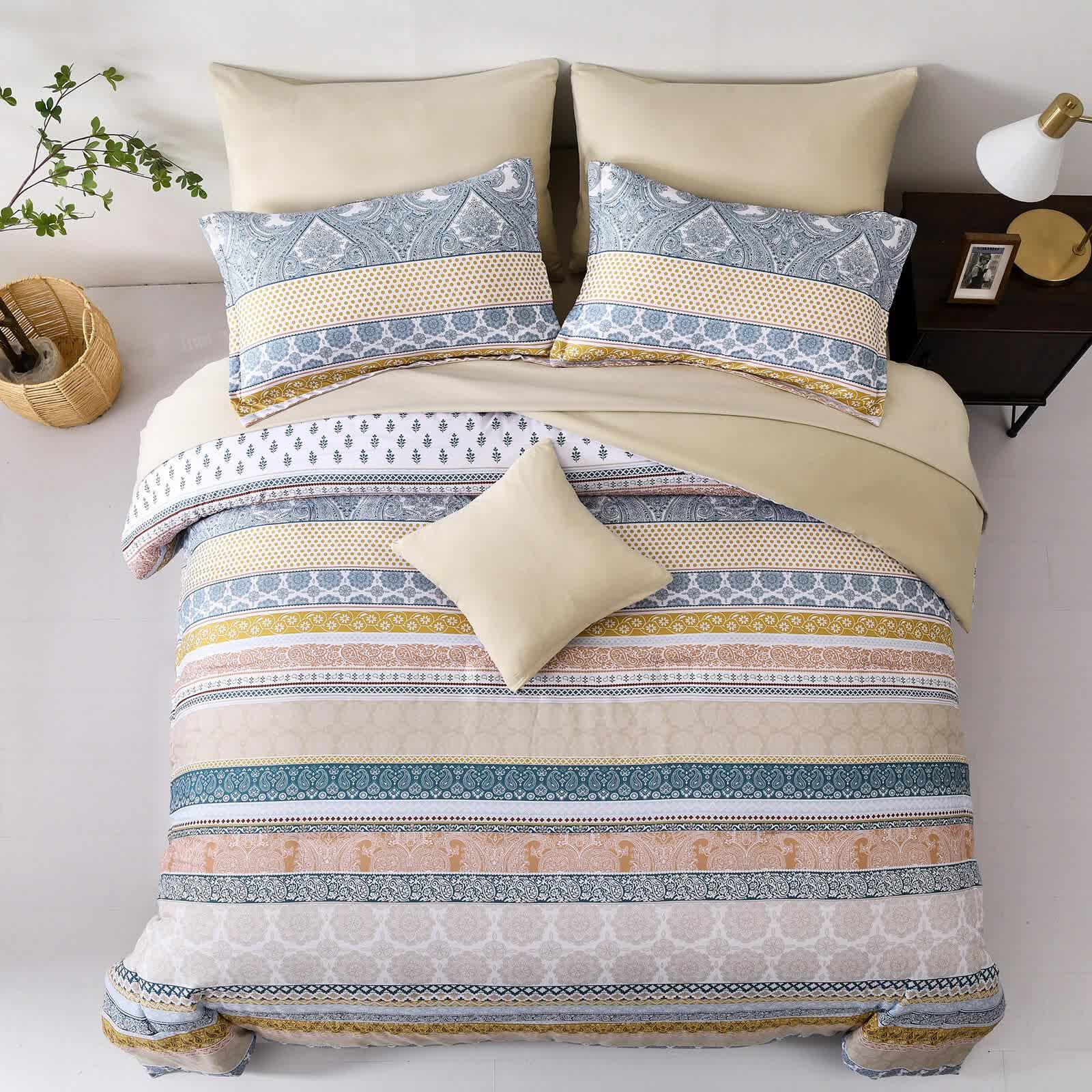 Luxe Loft Boho Quilted Comforter & Shams – Trending 3‑Piece Set - Mekamart Australia