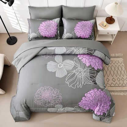 Cloud Nine grey purple Bedding – 3‑Piece Comforter Set for Everyday Chill - Mekamart Australia