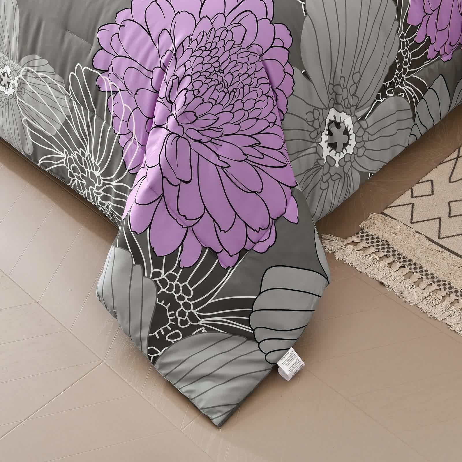 Cloud Nine grey purple Bedding – 3‑Piece Comforter Set for Everyday Chill - Mekamart Australia