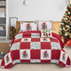 Elegant Red, greem & White Christmas Queen Bedspread Set - Mekamart Australia
