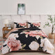 Blossom Trio Quilted Coverlet Set with Pillowcases (Black, Red & Pink - Mekamart Australia