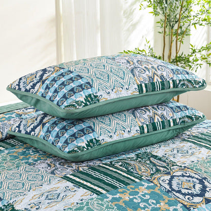 Exquisite Regal Purple 3 Pc Bedspread & Pillow Cover Set - Mekamart Australia