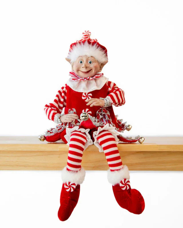 CHRISTMAS CANDY STRIPE BOY ELF RD/WH 65CM - Mekamart Australia