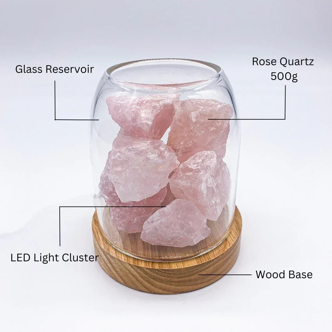 Aurora Crystal Diffuser - Rose Quartz - Mekamart Australia