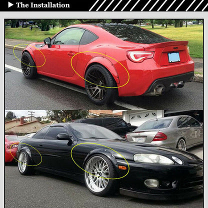 4 Pcs Universal Car Fender Flares Flexible Durable Body Wheel Extra Wide Arches