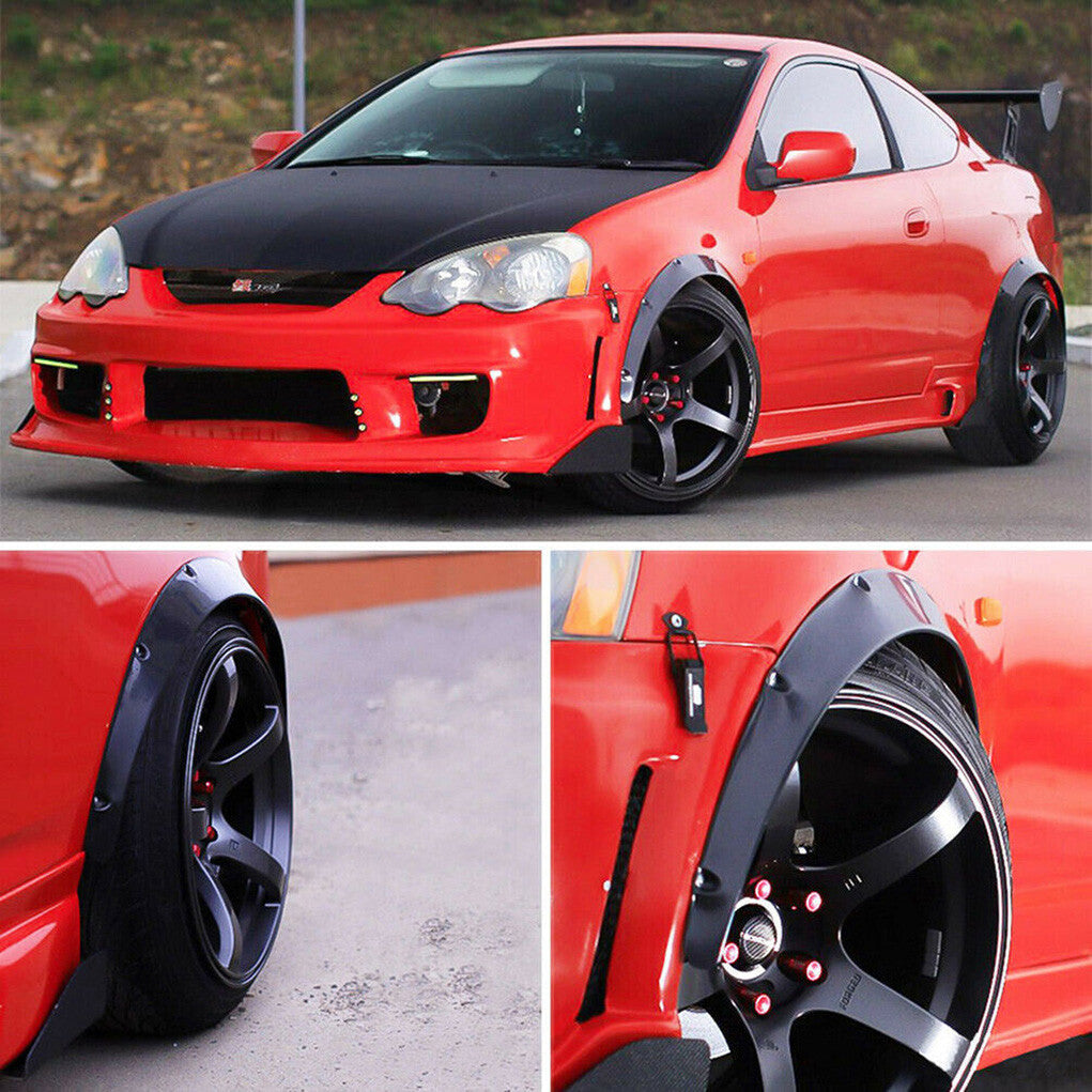 4 Pcs Universal Car Fender Flares Flexible Durable Body Wheel Extra Wide Arches