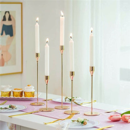 Set of 3 Decorative Candlestick Holder- Gold