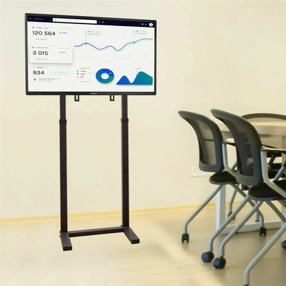 Double Pole Adjustable Tv Cart Floor Stand Mount For 32 to 65Inch