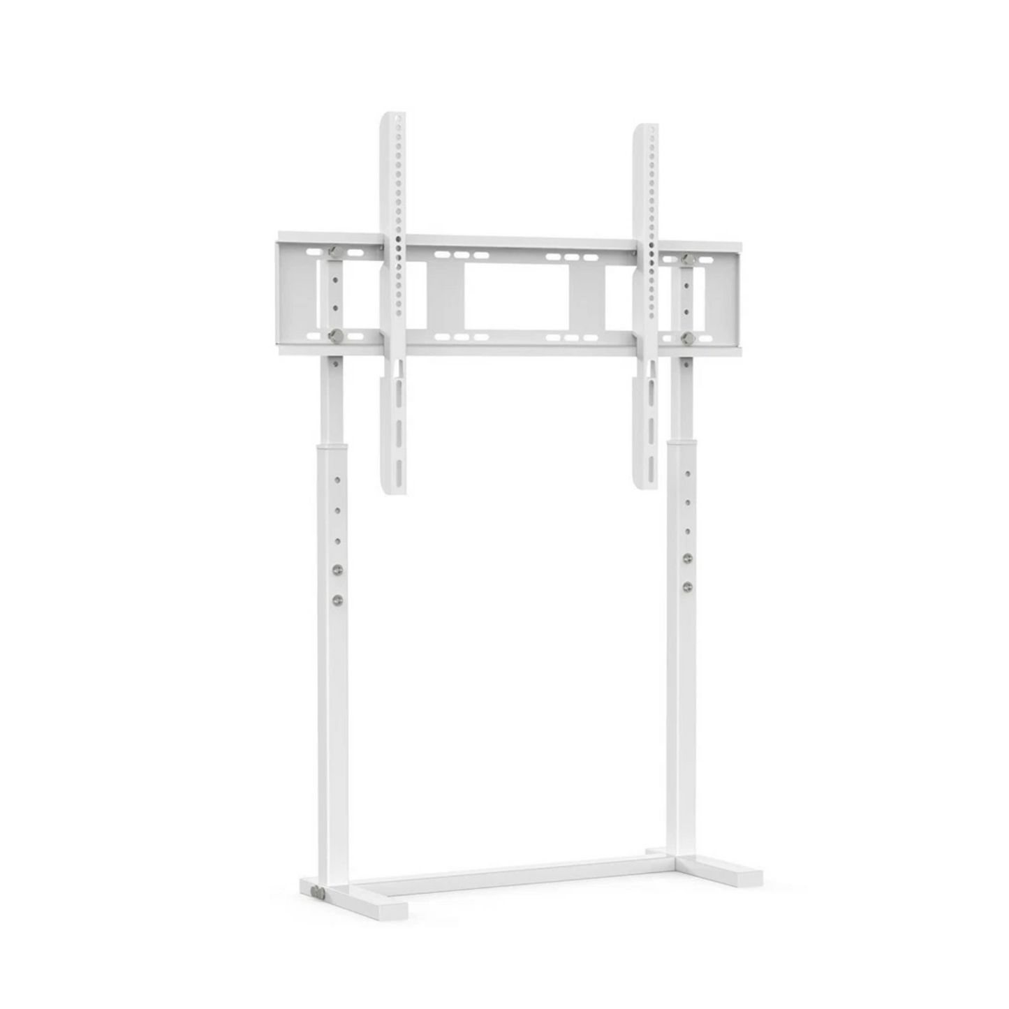 White Adjustable Free Standing TV Stand with Cable Management for TVs Size 32-100inch