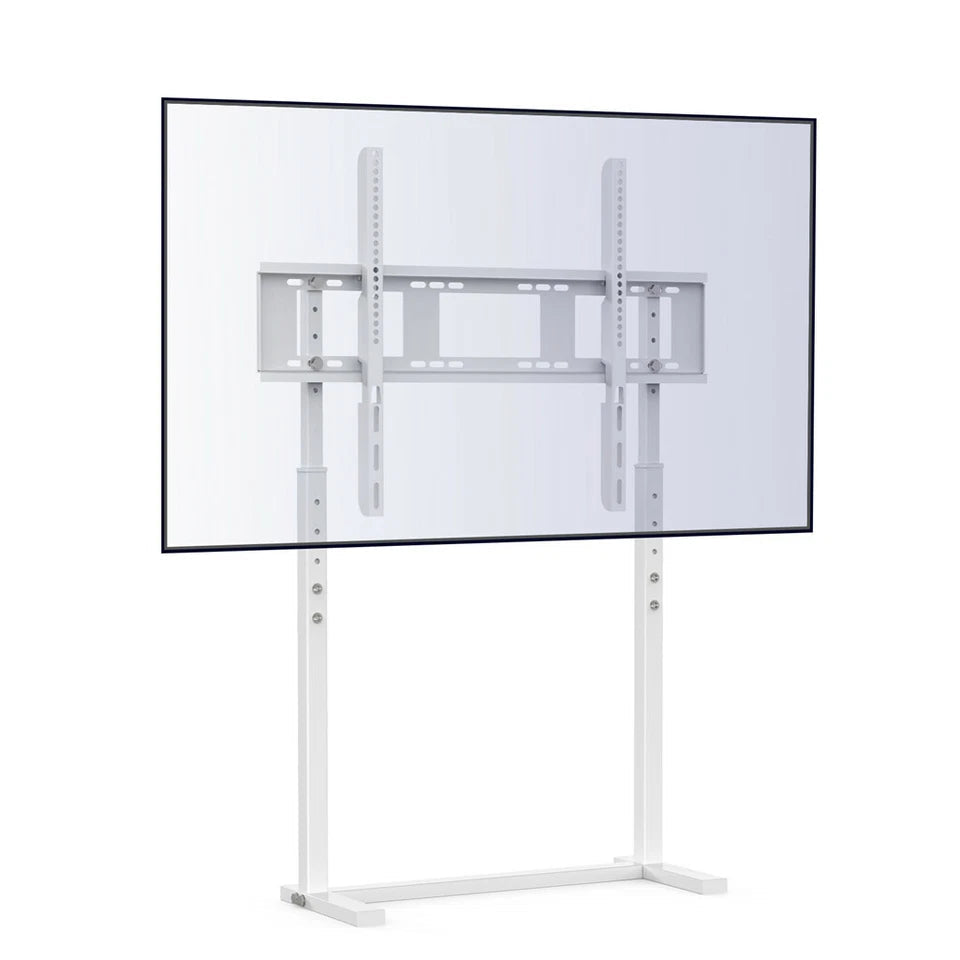 White Adjustable Free Standing TV Stand with Cable Management for TVs Size 32-100inch