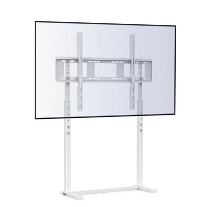 White Adjustable Free Standing TV Stand with Cable Management for TVs Size 32-100inch