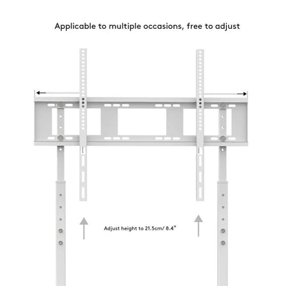 White Adjustable Free Standing TV Stand with Cable Management for TVs Size 32-100inch