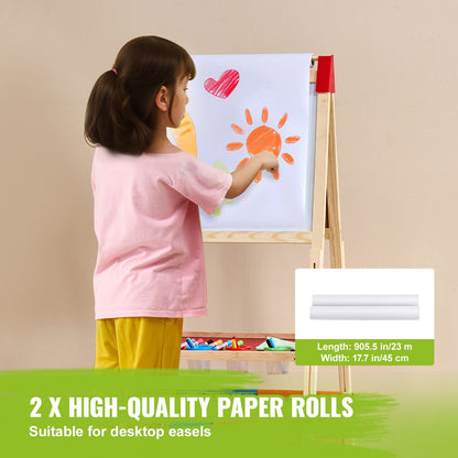 Easel Accessory Set, 32 PCS Kid's Art Easel Painting Kit Including Chalks, Dry-Erase Markers & Paper Rolls