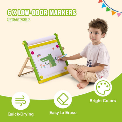 Easel Accessory Set, 32 PCS Kid's Art Easel Painting Kit Including Chalks, Dry-Erase Markers & Paper Rolls