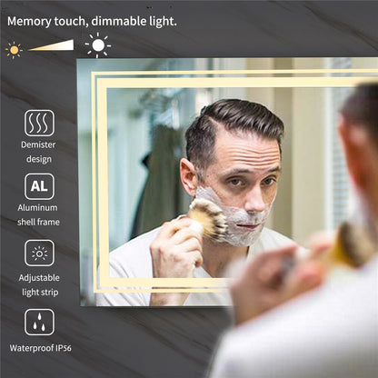 LED Bathroom Mirror with Anti-Fog & Adjustable Lighting