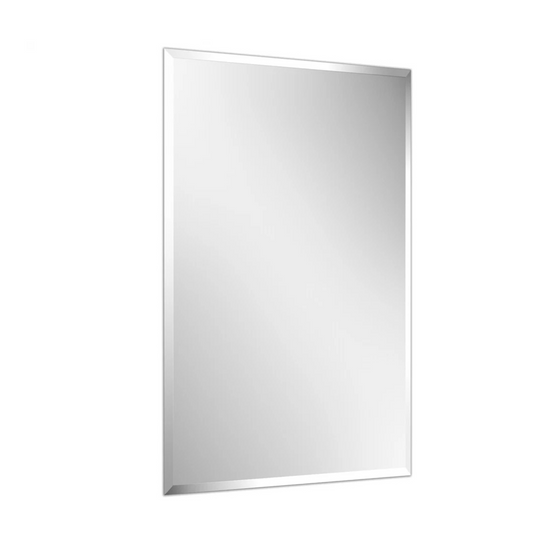 P&P Silver Rectangular Wall Mirror 60x80cm Beveled Frameless Glass for Elegant Interiors