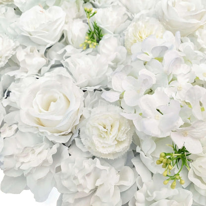 Artificial Flower Wall Backdrop Panel 40cm X 60cm Mixed Whites - Mekamart Australia