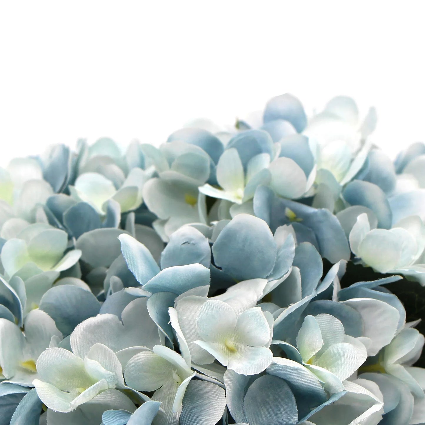Premium Faux Hydrangea With Glass Vase (Artificial Flowering Blue Hydrangea) 23cm - Mekamart Australia